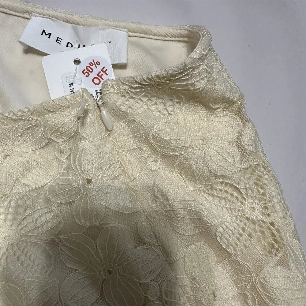 Medusa Skirt Lace Cream Beige Medium Mini Short New